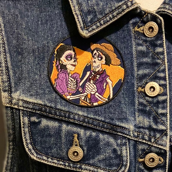 Vintage Liz Claiborne Upcycled Disney Pixar Coco Patch Vest - Picture 8 of 12